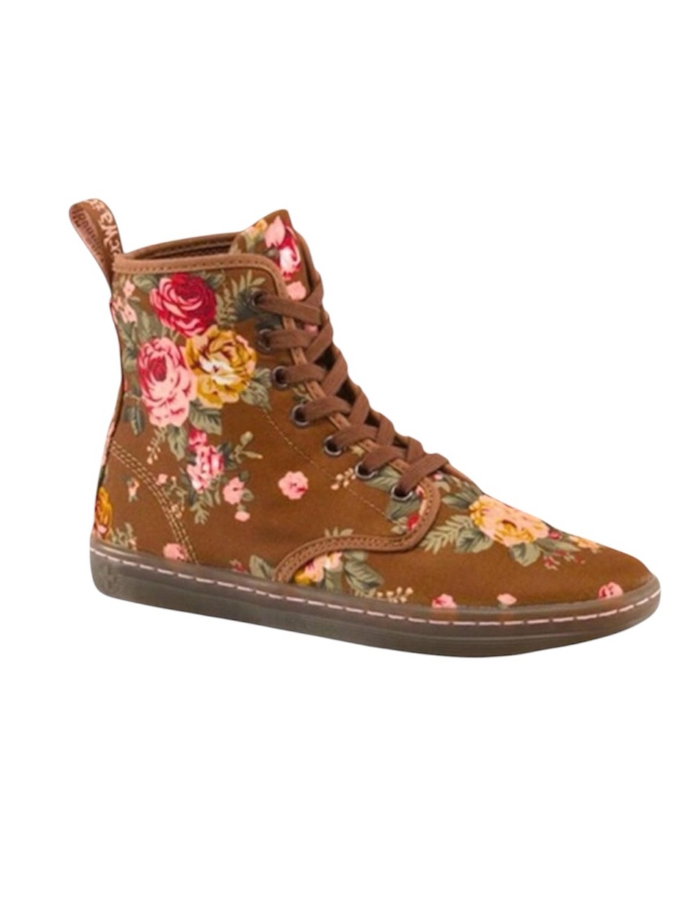 Dr. Martens Women's Brown and Pink Victorian Floral Boots